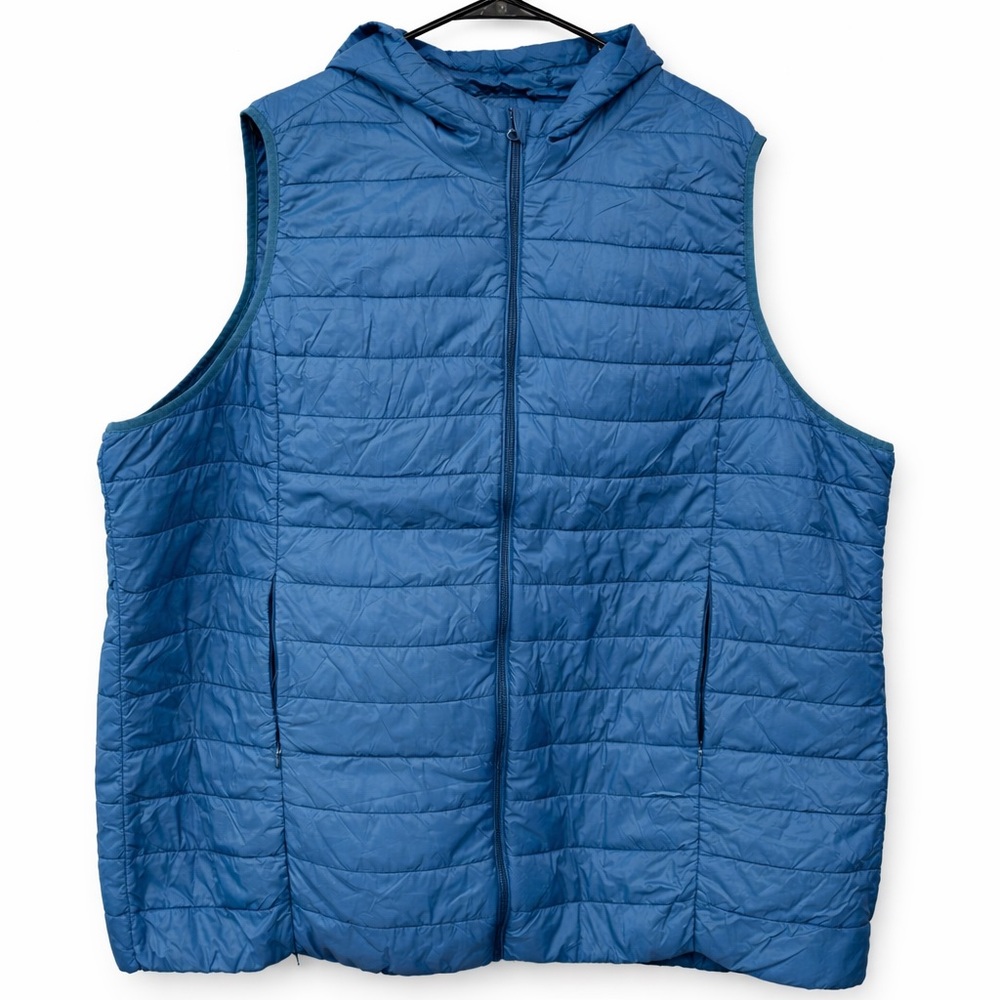 Torrid Blue Quilted Hooded Puffer Vest Size 5